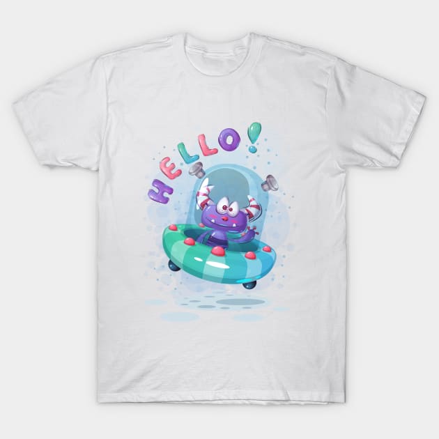 Cartoon Character Hello T-Shirt by Numanatit